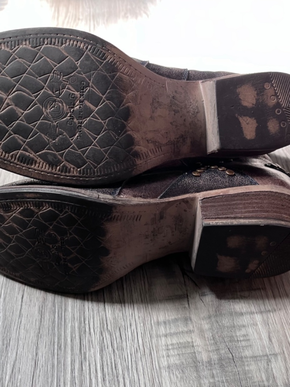 Circle G by Corral Leather Ankle Booties Star Inlay Studded Women's 12 - Picture 10 of 13